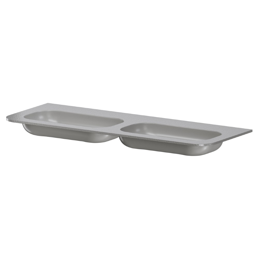 Раковина моноблок VOI 140см (двойной) STONE FINISH LUNA
