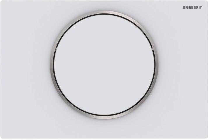 115.758.JT.5 Смывная клавиша Geberit Sigma10 смыв/стоп к 111.300/350/361/362/380/390/796, белый матовый лак, легко чистящееся покрытие/полированное