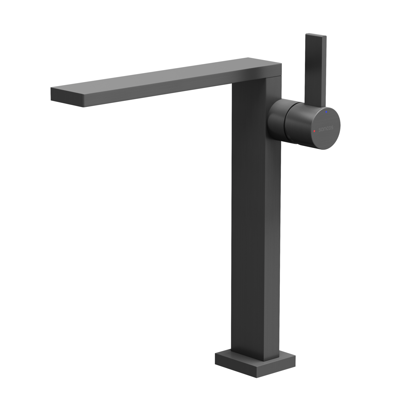 Смеситель для раковины Sancos Linn SC9020GG высокий, вакуумное напыление (PVD-покрытие), вороненая сталь