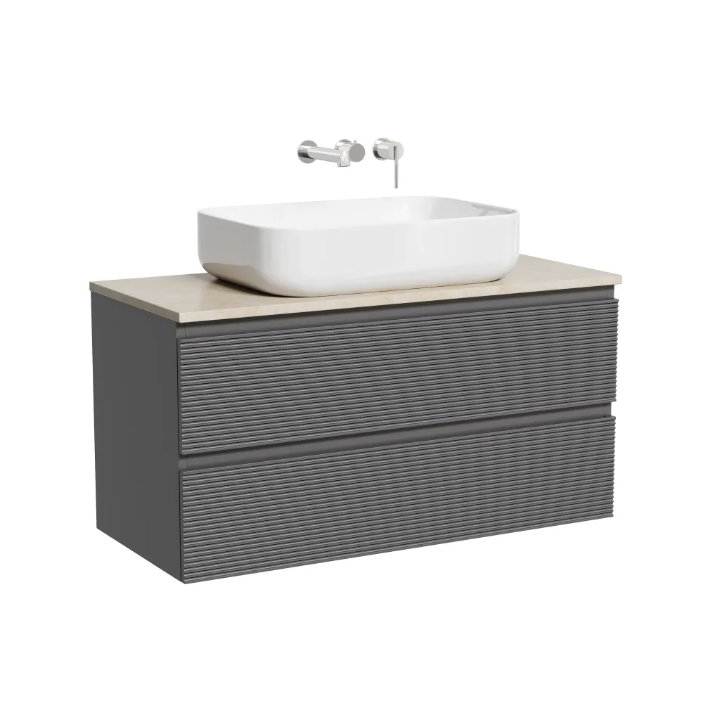 Тумба под столешницу Sancos Фолк (Folk) FL100GS 100x45x50 темный серый (grey soft) — фото 10