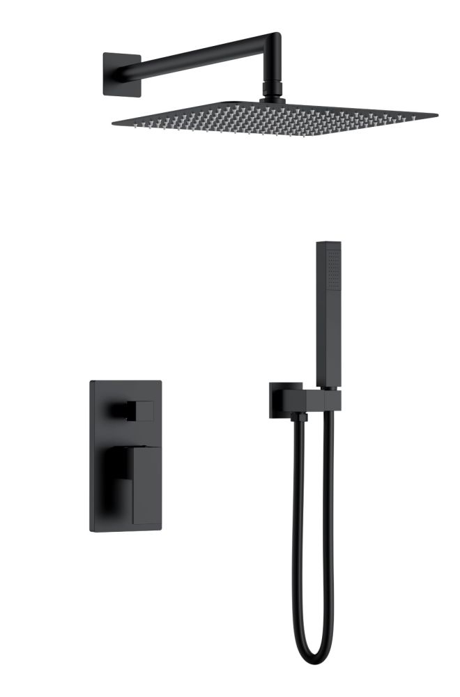 Смеситель встроенный для душа QUBIC Matt Black