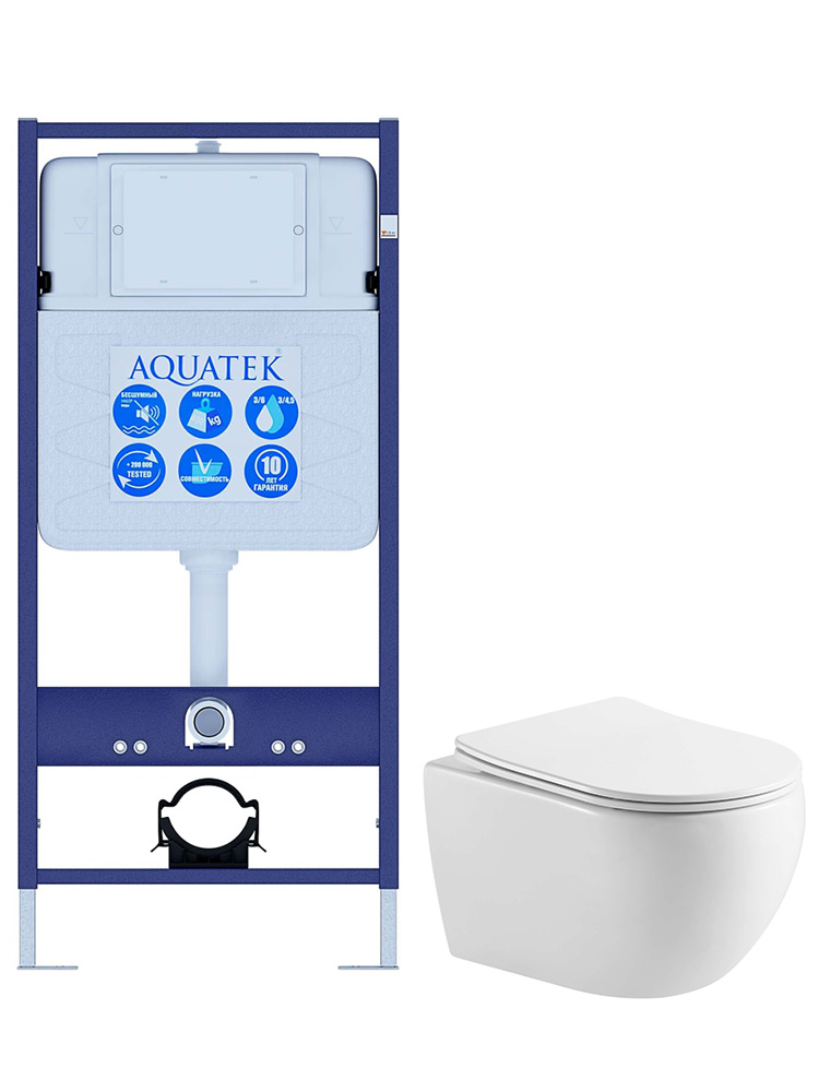 SET AQUATEK ЕВРОПА-AQ1190 (рама AQUATEK Standard INS-0000012 (без клавиши и крепежа) +унитаз AQ1190T-00 с тонким сиденьем sc)