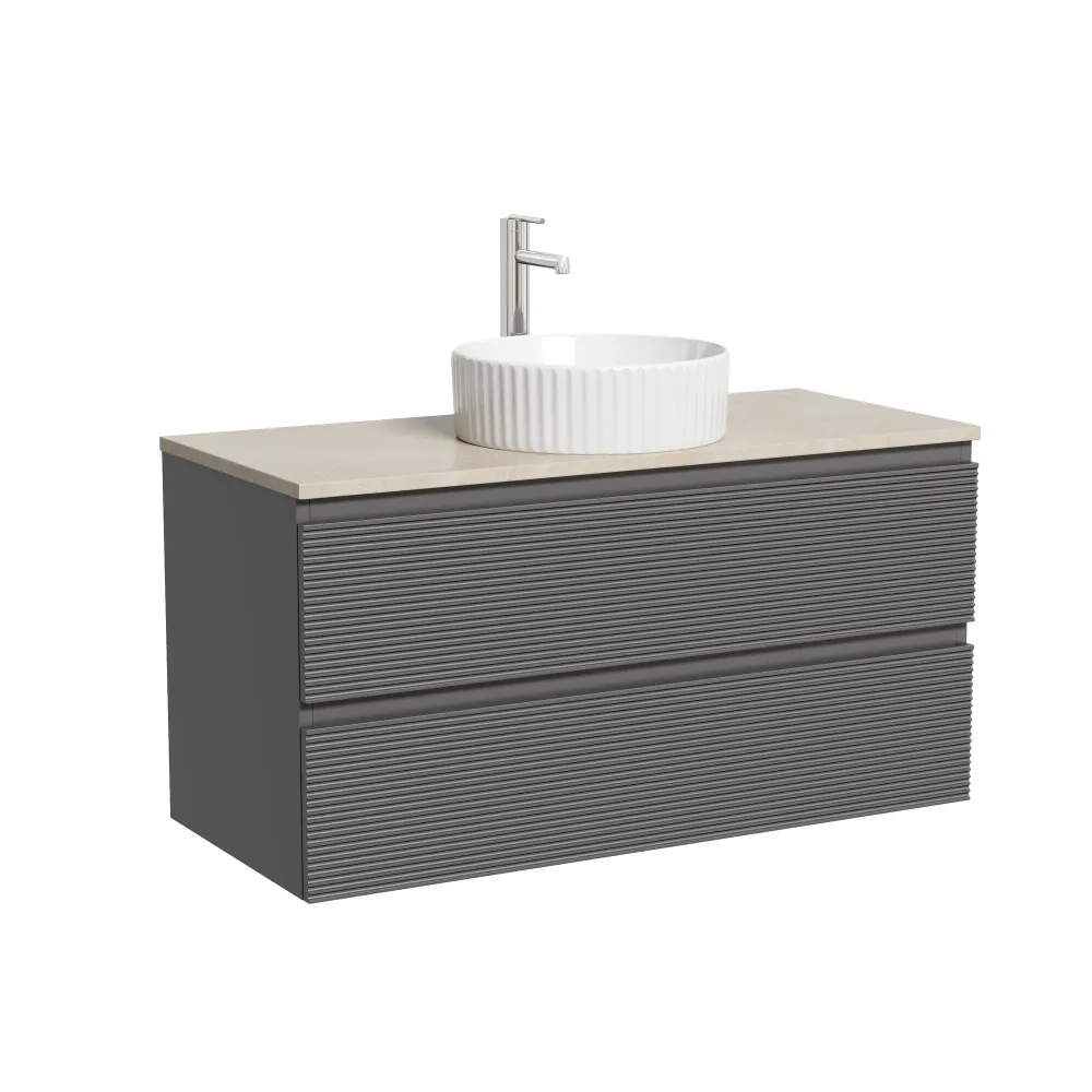 Тумба под столешницу Sancos Фолк (Folk) FL100GS 100x45x50 темный серый (grey soft) — фото 7