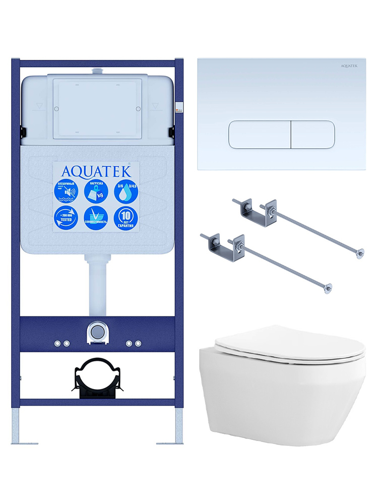 SET AQUATEK ЛЕЯ T-KKI01-013 (рама AQUATEK Standard INS-0000012,KDI-0000013 ,KKI-0000001+унитаз ЛЕЯ AQ1199T-00 с тонким сиденьем soft-close)