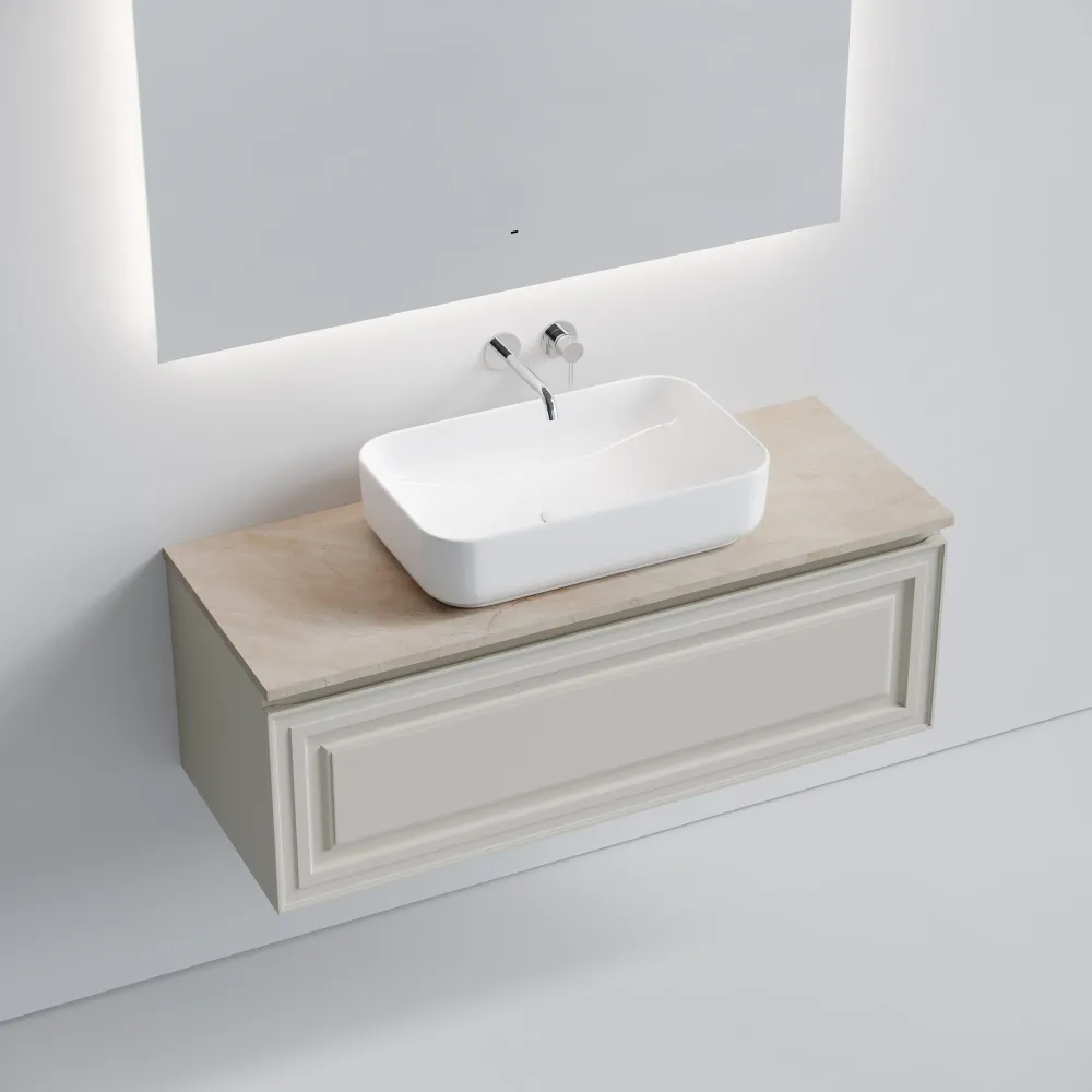 Тумба под столешницу Sancos Самая / Very VR120CE 119,5x44,5x40,6 бежевый матовый / beige soft — фото 12