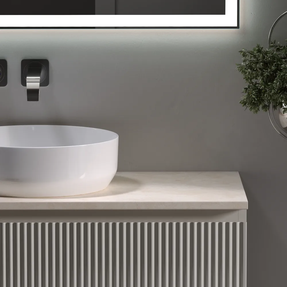 Тумба под столешницу Sancos Сноб Р (Snob R) SNR100CE 100x45x50 бежевый матовый (beige soft) — фото 20