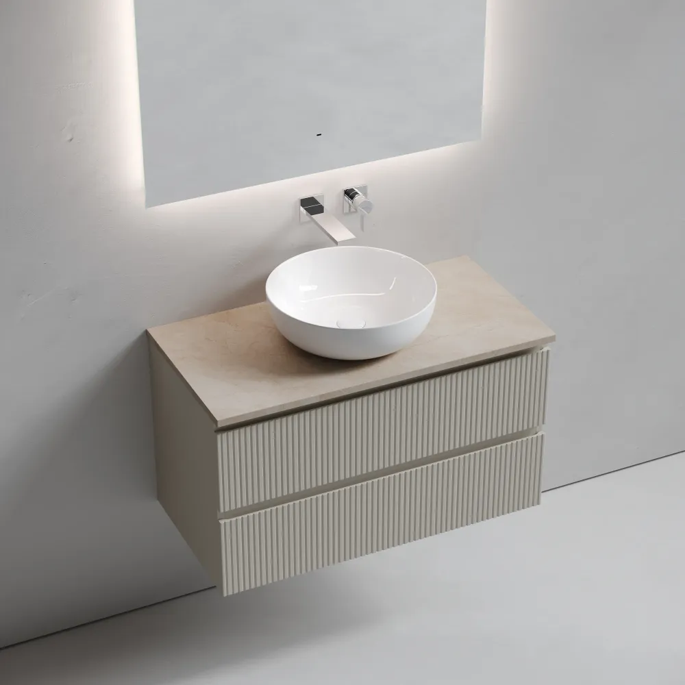Тумба под столешницу Sancos Сноб T (Snob T) SNT90CE 90x45x50 бежевый матовый (beige soft) — фото 12