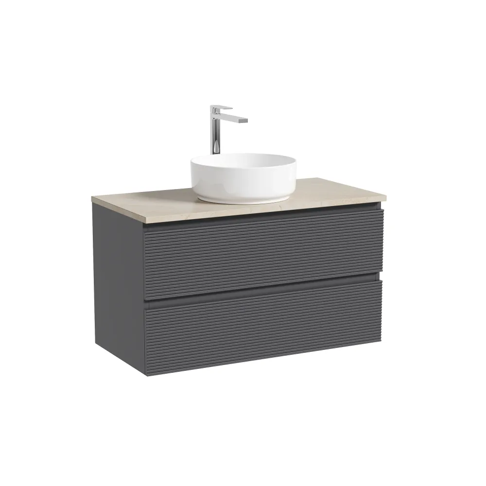 Тумба под столешницу Sancos Фолк (Folk) FL90GS 90x45x50 темный серый (grey soft) — фото 7