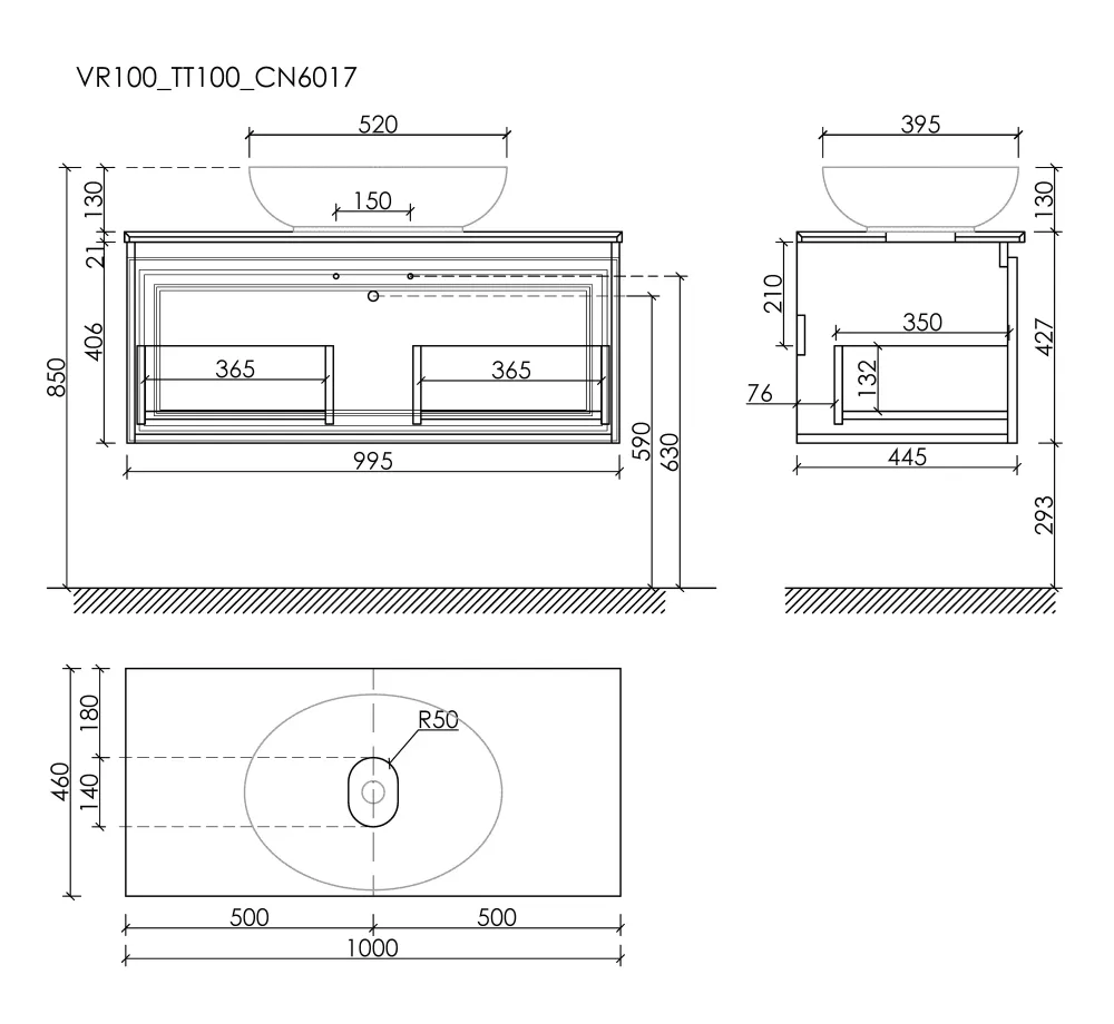 Тумба под столешницу Sancos Самая / Very VR100W 99,5x44,5x40,6 белый матовый / bianco — фото 26