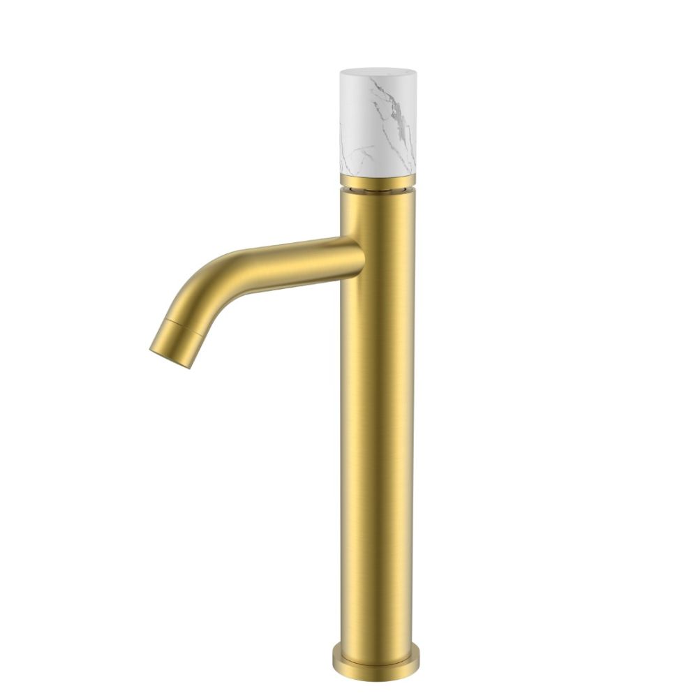 Смеситель STICK для умыв.выс.MATT GOLD MARBLE WHITE_Комплект