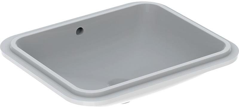 500.764.01.2 Geberit VariForm Раковина с установкой под столешницу прямоугольной формы, T1=50х40 см, без отв. под смеситель, с отв. перелива