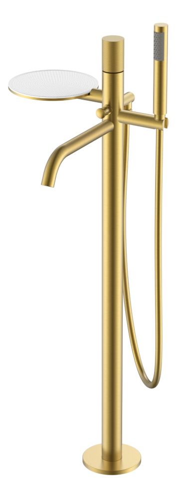 Смеситель STICK напольный Matt Gold c ручкой TOUCH GOLD