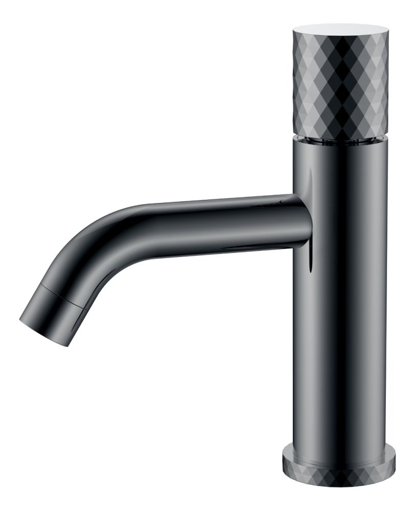 Смеситель STICK для умыв. низ. Shine Gun Metal низкий с ручкой DIAMOND