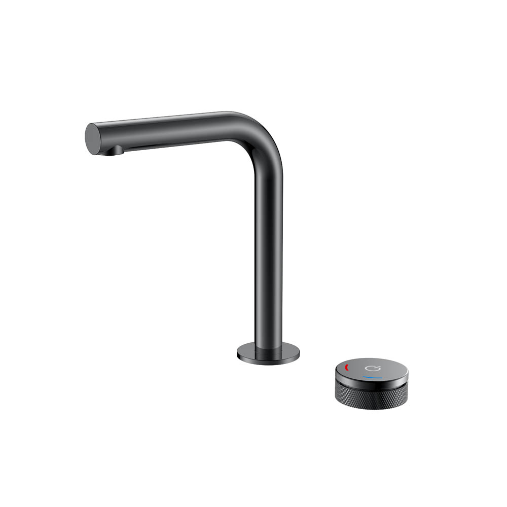 Смеситель автоматический для раковины на 2 отв. TECH Shine Gun Metal