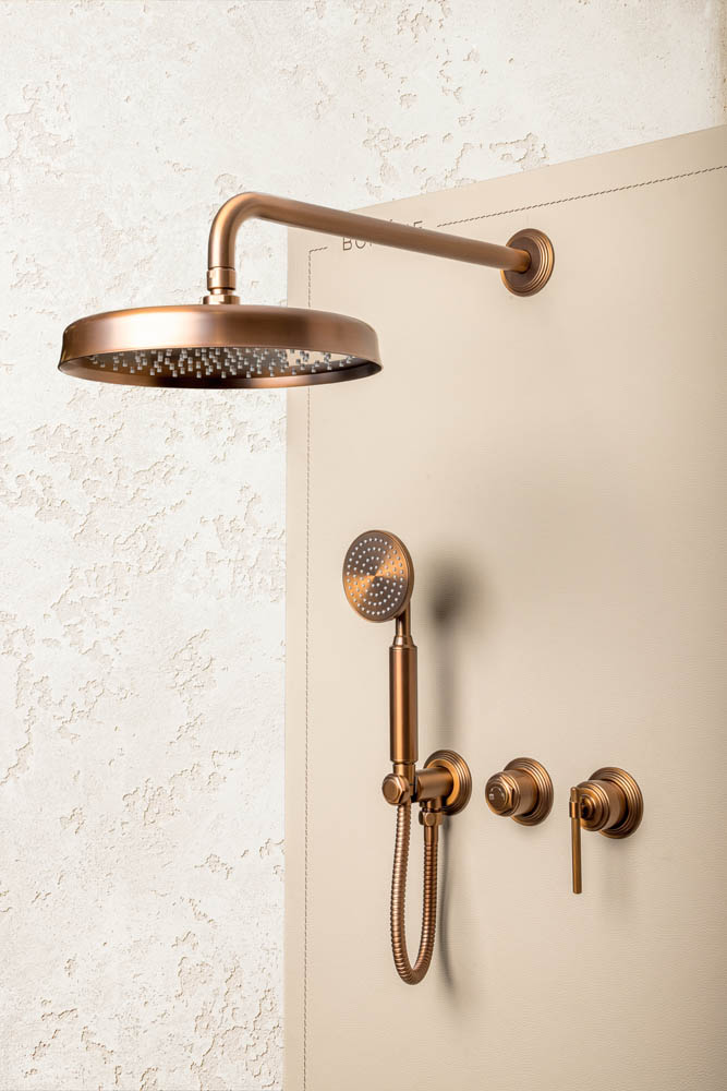 Смеситель встроенный + верхний+ ручной душ, ETERNA BRUSHED BRONZE — фото 2