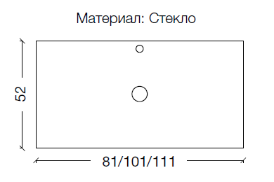 Столешница стекло 110см прямая СЕРЕБРО