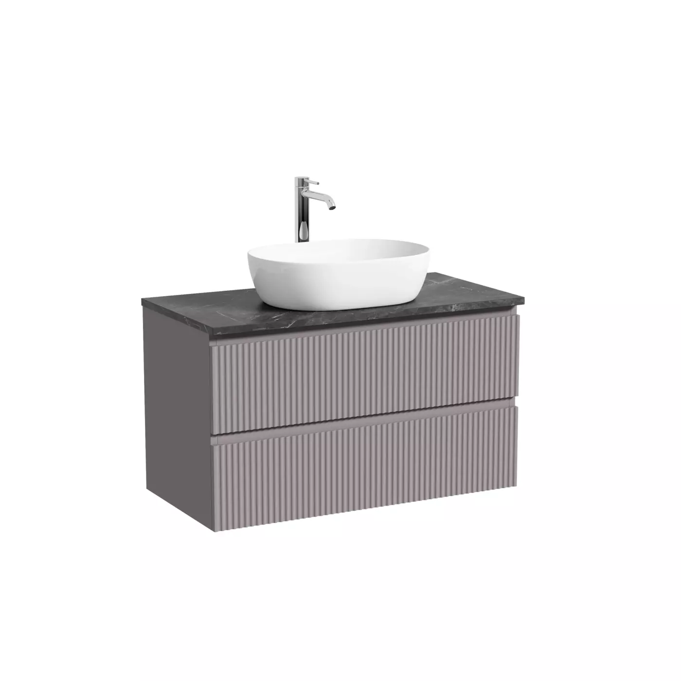 Тумба под столешницу Sancos Сноб Р (Snob R) SNR90SM 90x45x50 темный антрацит матовый