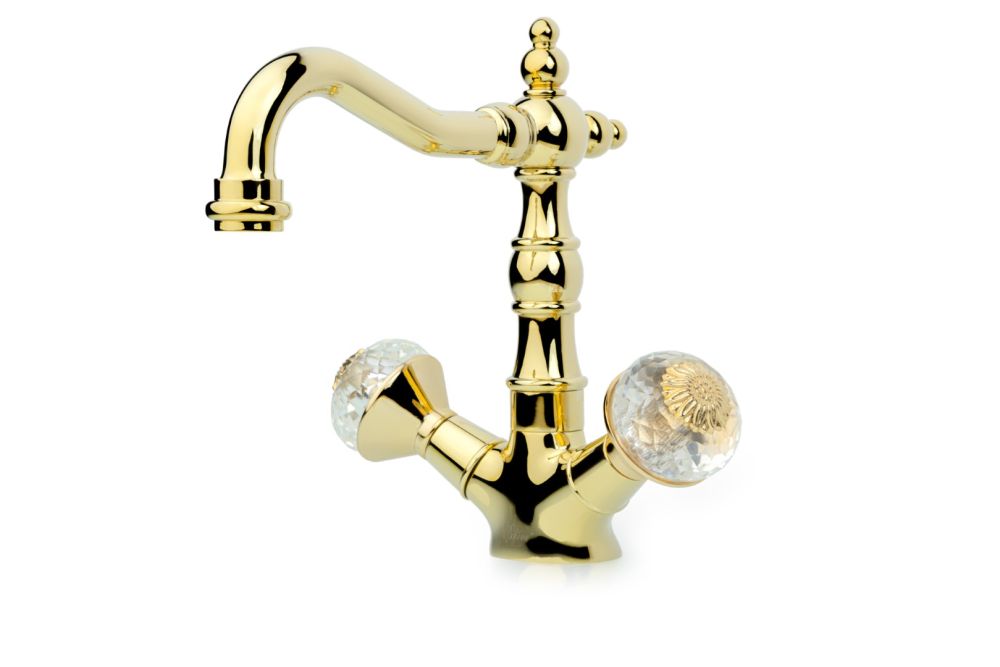Смеситель для умывальника, высокий _Комплект, G (золото)