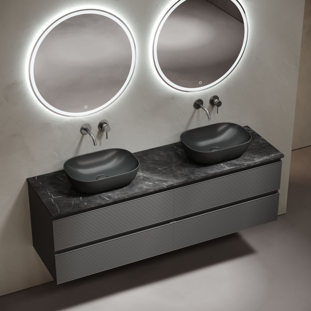 Тумба под столешницу Sancos Фолк (Folk) FL80GS 80x45x50 темный серый (grey soft) — фото 18