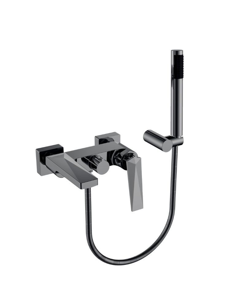 Смеситель для ванны с душ.гарнитуром VENTURO Shine Gun Metall