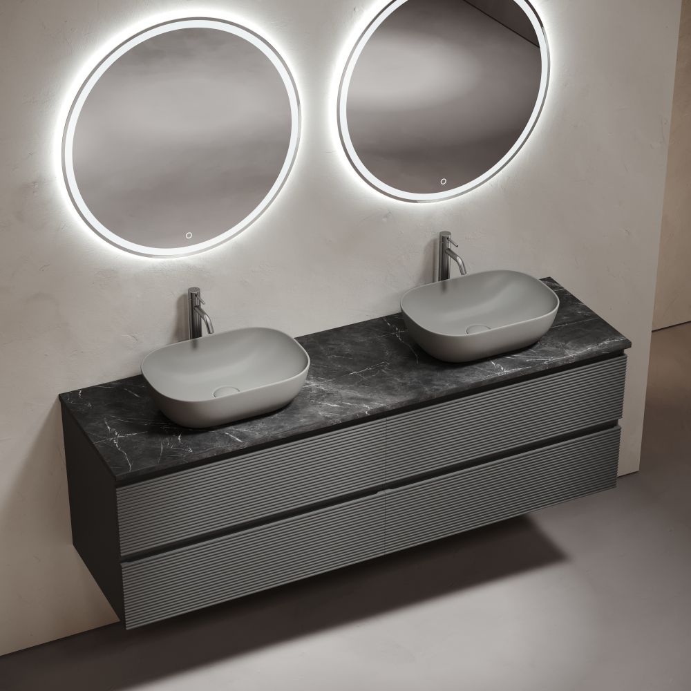 Тумба под столешницу Sancos Фолк (Folk) FL80GS 80x45x50 темный серый (grey soft) — фото 15
