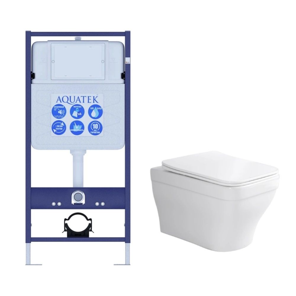 SET AQUATEK АМАДЕО (рама AQUATEK Standard INS-0000012(без клавиши и крепежа)+унитаз АМАДЕО AQ1163-00 с тонким сиденьем soft-close