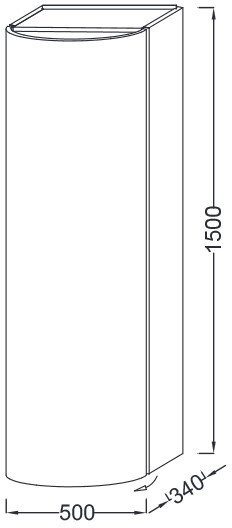 PRESQU'ILE EB1115G-N21 Подвесная колонна 50 см (50х34х150), шарниры слева, Серый титан — фото 2