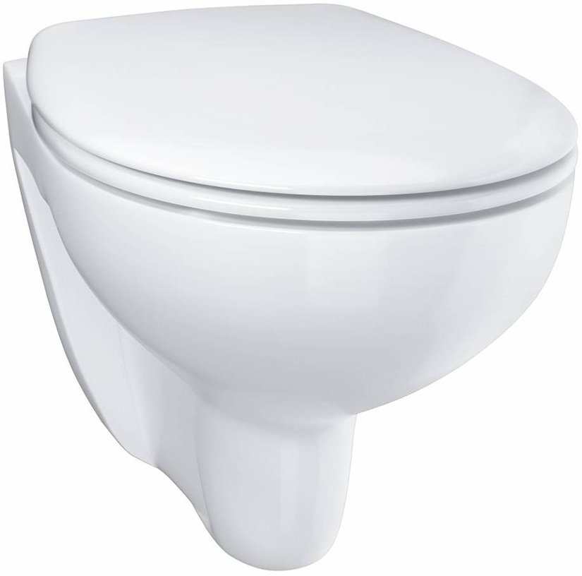 39351000 Bau Ceramic Подвесной безободковый унитаз с сиденьем (с микролифтом), альпин-белый