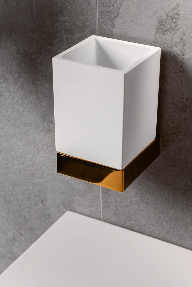 Стакан настенный Qubic Gold — фото 4