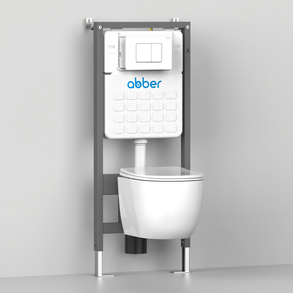 Унитаз ABBER Rechteck AC1201MW подвесной белый матовый, безободковый — фото 11