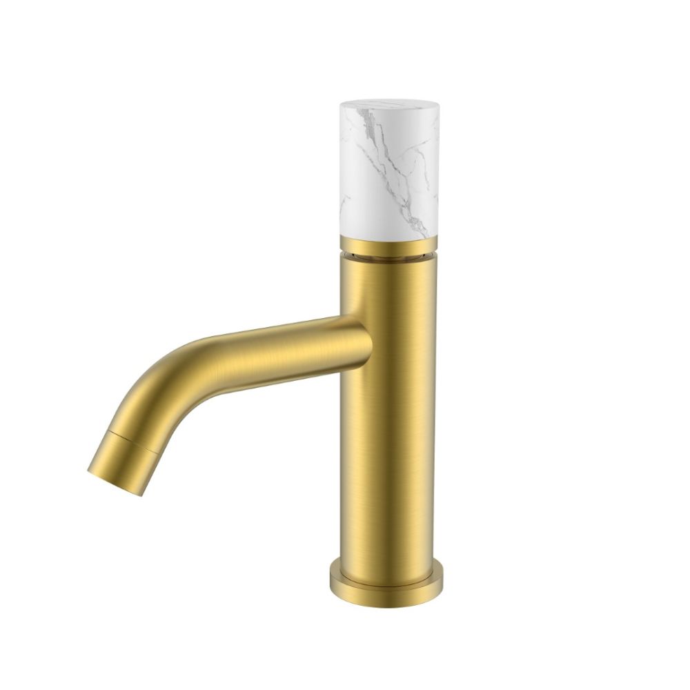 Смеситель STICK для умыв. низ. MATT GOLD MARBLE WHITE_Комплект