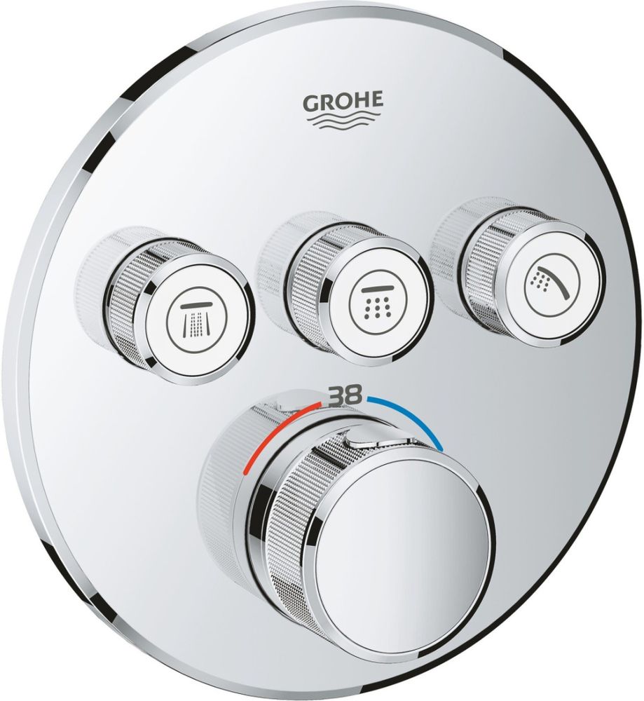 29121000 Grohtherm SmartControl Внешняя часть термостатического смесителя на 3 выхода, хром