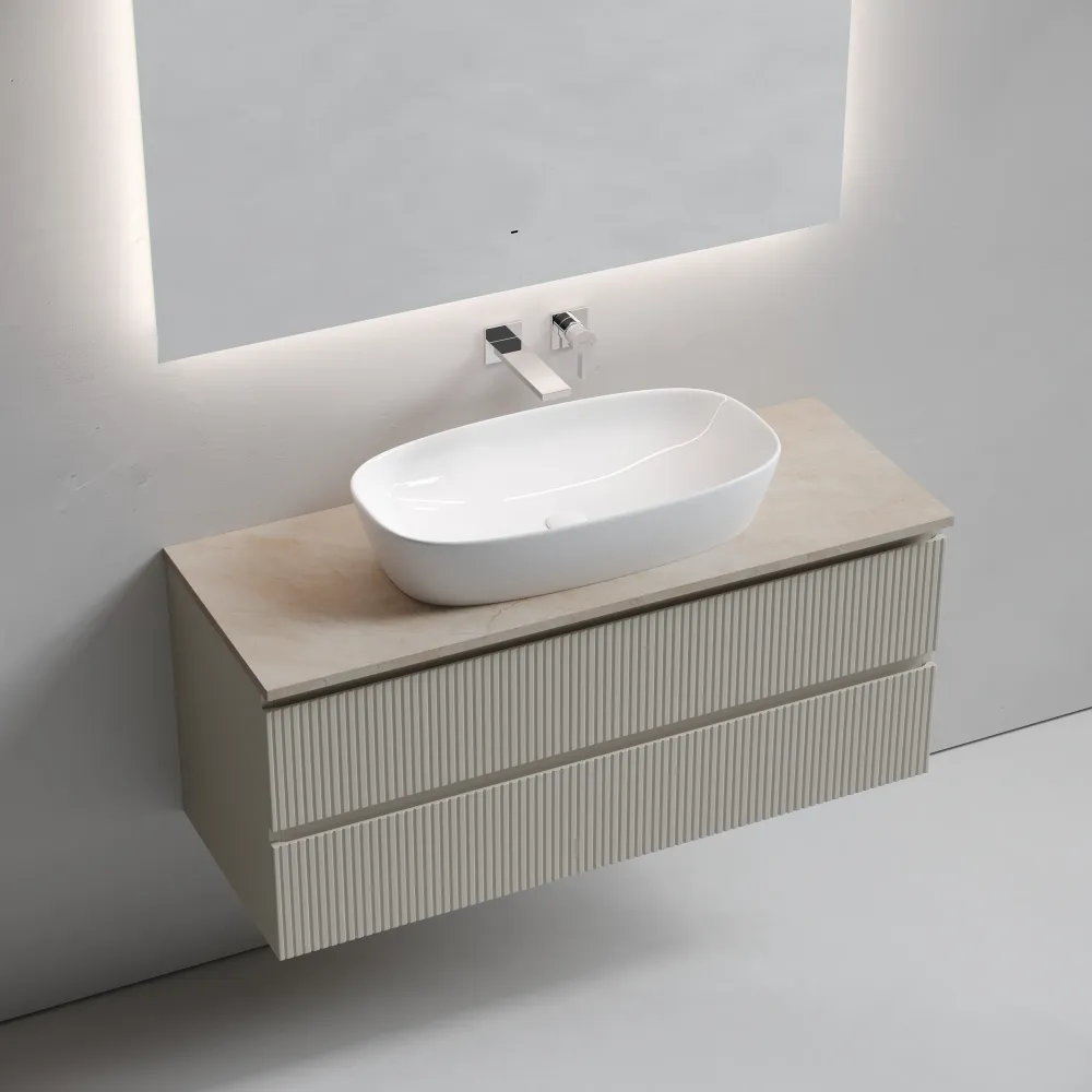 Тумба под столешницу Sancos Сноб T (Snob T) SNT120CE 120x45x50 бежевый матовый (beige soft) — фото 12
