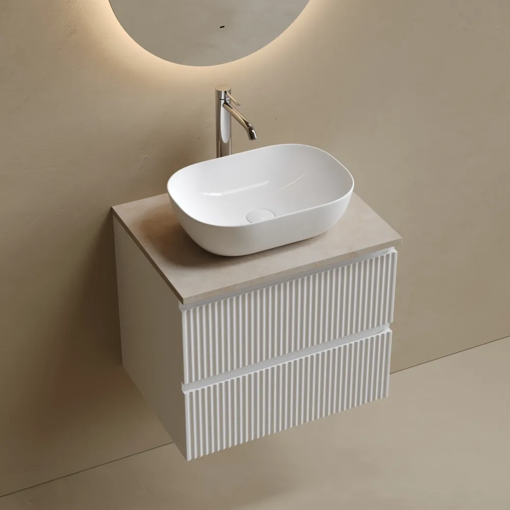 Тумба под столешницу Sancos Сноб Р (Snob R) SNR60W 60x45x50 бежевый матовый (beige soft) — фото 9