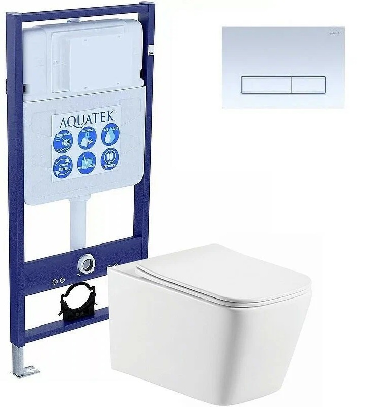 SET AQUATEK ЛИБРА N KDI21(рама AQUATEK Standard INS-0000012 с клавишей KDI-0000021 и крепежом KKI-0000002+унитаз ЛИБРА AQ0530N-00 с тонким сиденьем sc