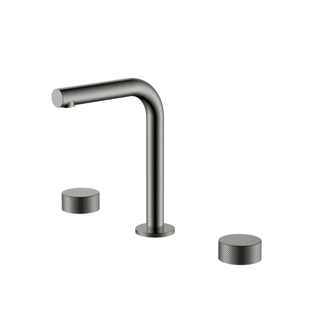Смеситель на столешницу STICK SPIRALE на 3 отв. Gun Metal
