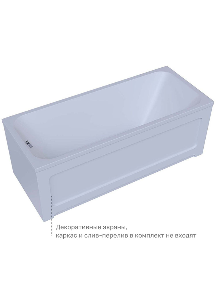 Ванна Мия прямоугольная 100*70 см (только для шпилек и ножек) — фото 4