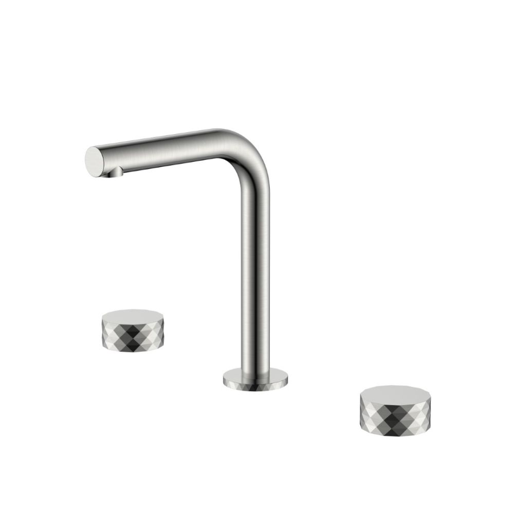 Смеситель на столешницу STICK DIAMOND на 3 отв. Nickel Brush