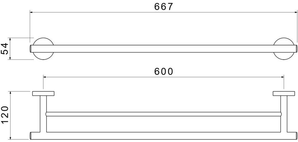 AQ4230CR ОБЕРОН полотенцедержатель двойной 600 мм — фото 4