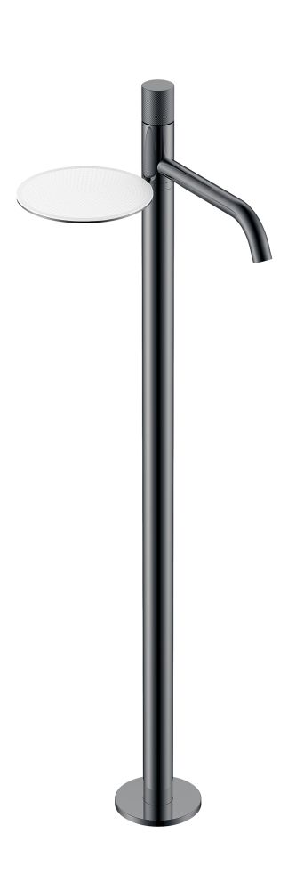 Смеситель STICK напольный для умыв. SHINE GUN METAL SPIRALE