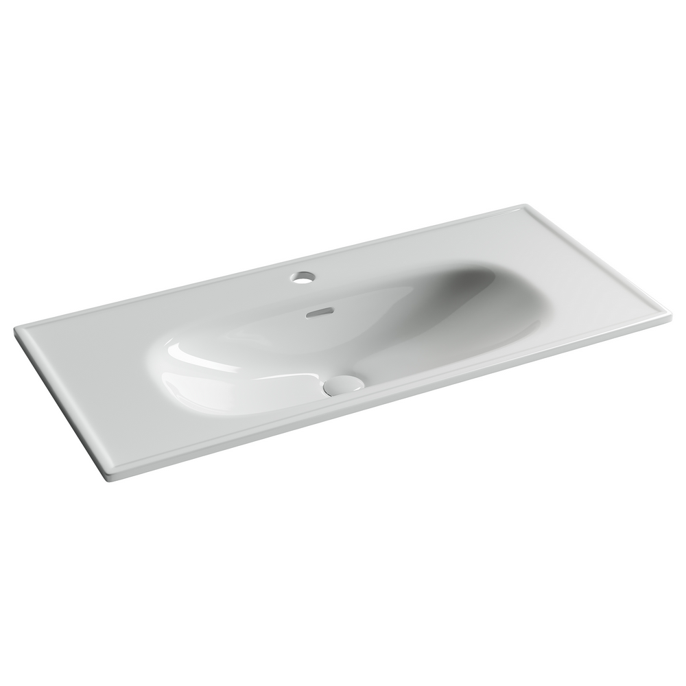 Раковина накладная Ceramicanova Сабо (Sabo) с отверстием под смеситель 1000x460x130 белый