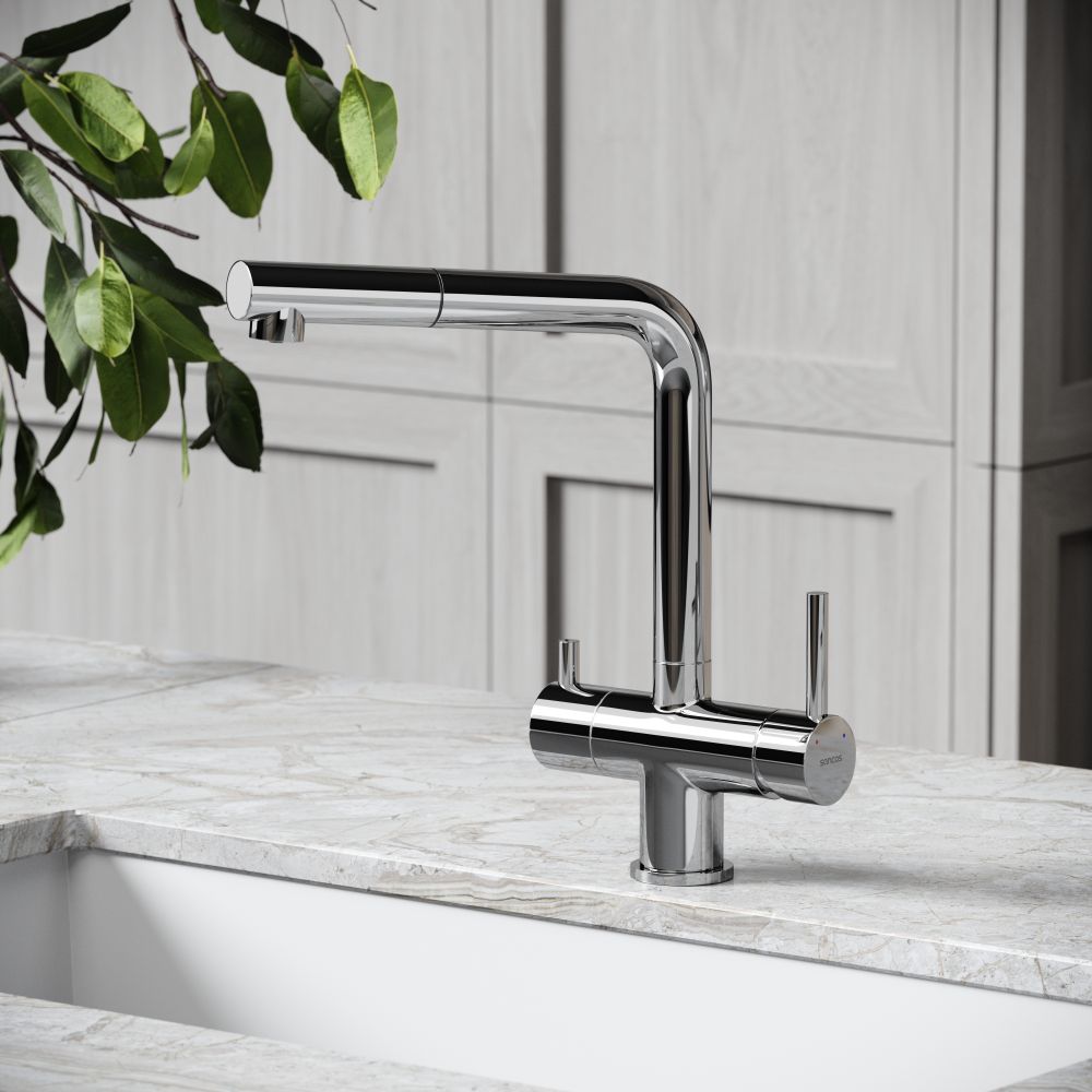 Смеситель для кухни Sancos SC4015CH с поворотным и вытяжным изливом, c краном для фильтрованной воды, хром — фото 7