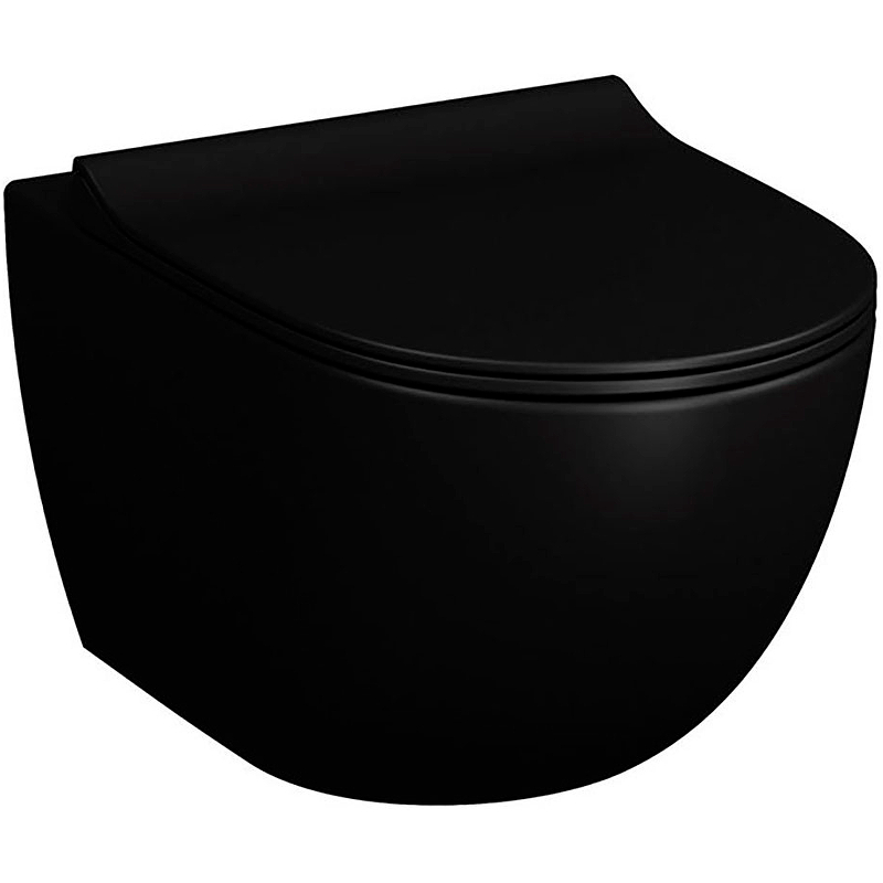 7748B083-0101 Безободковый подвесной унитаз VitrA Sento, цвет Матовый черный (НУЖНА КРЫШКА 120-483-009)