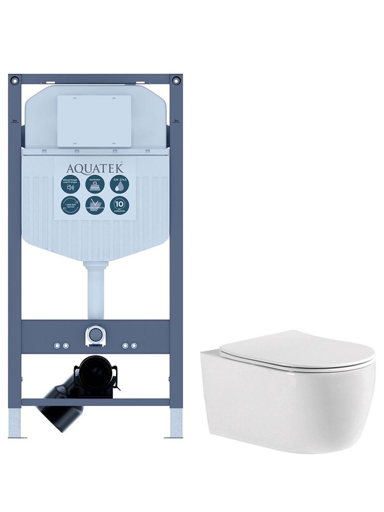 SET AQUATEK ЕВРОПА INS-23 (рама AQUATEK INS-0000023+унитаз ЕВРОПА AQ1106-00 с тонким сиденьем sc)