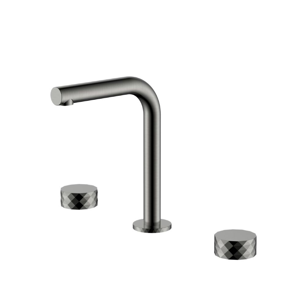 Смеситель на столешницу STICK DIAMOND на 3 отв. Gun Metal