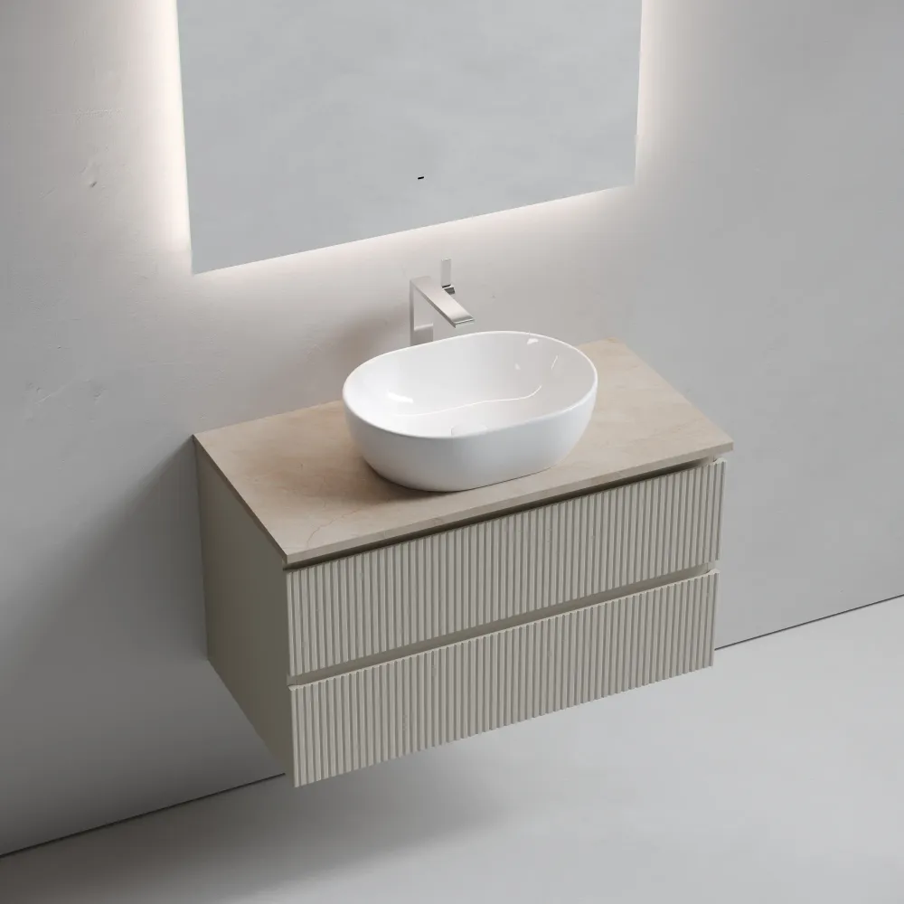 Тумба под столешницу Sancos Сноб T (Snob T) SNT90CE 90x45x50 бежевый матовый (beige soft) — фото 9