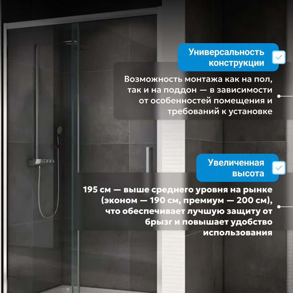 Душевая дверь ABBER Schwarzer Diamant AG30130H