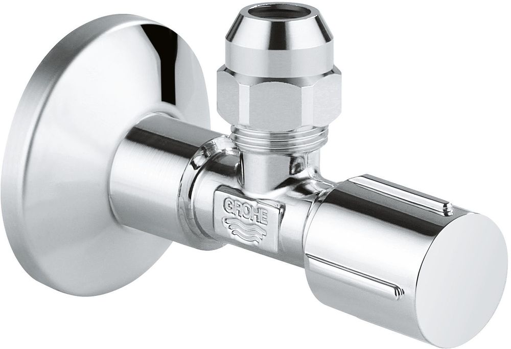 22037000 Угловой вентиль с металлической розеткой,1/2"*3/8",1шт., хром