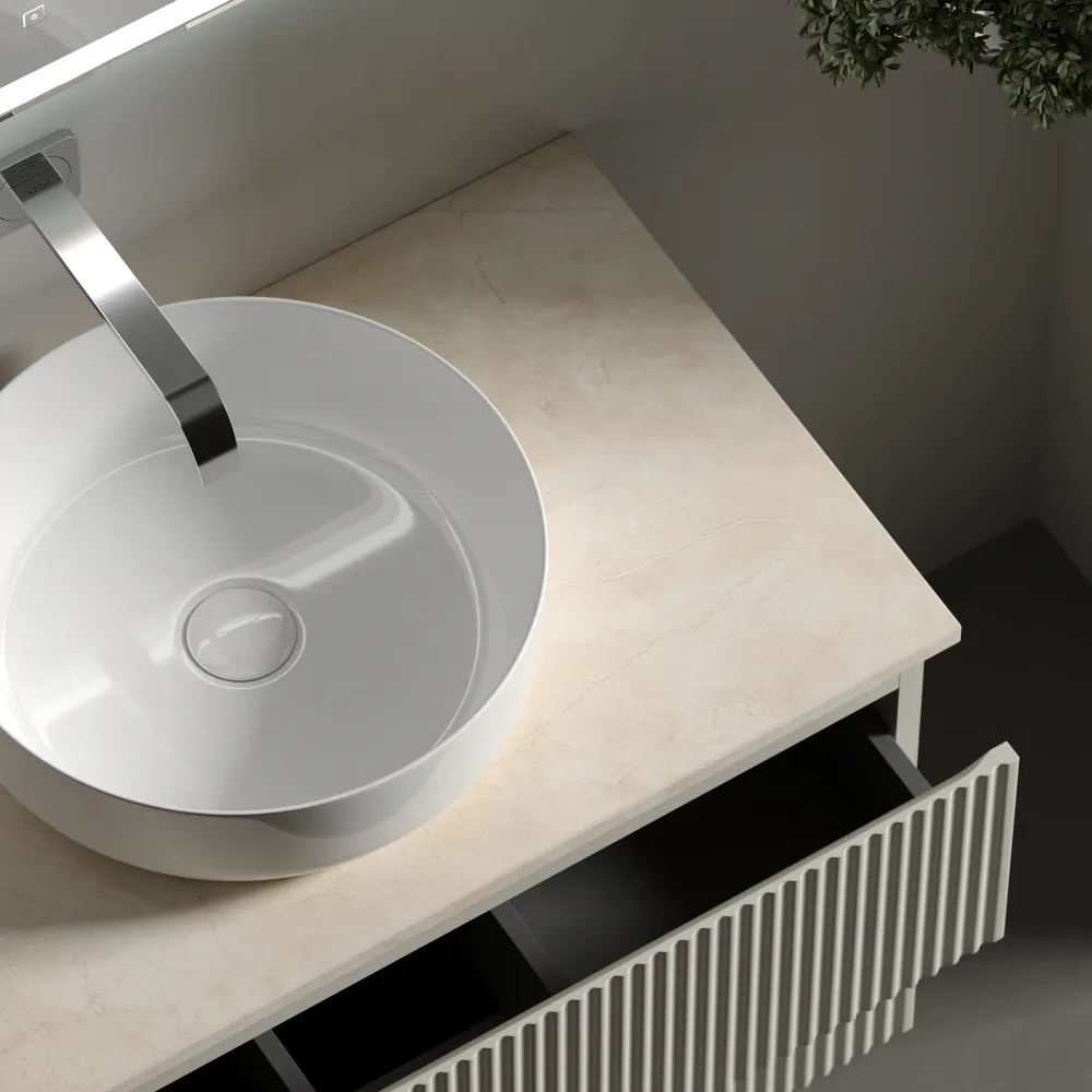 Тумба под столешницу Sancos Сноб Р / Snob R SNR80CE 79x44,5x50 бежевый матовый / beige soft — фото 22