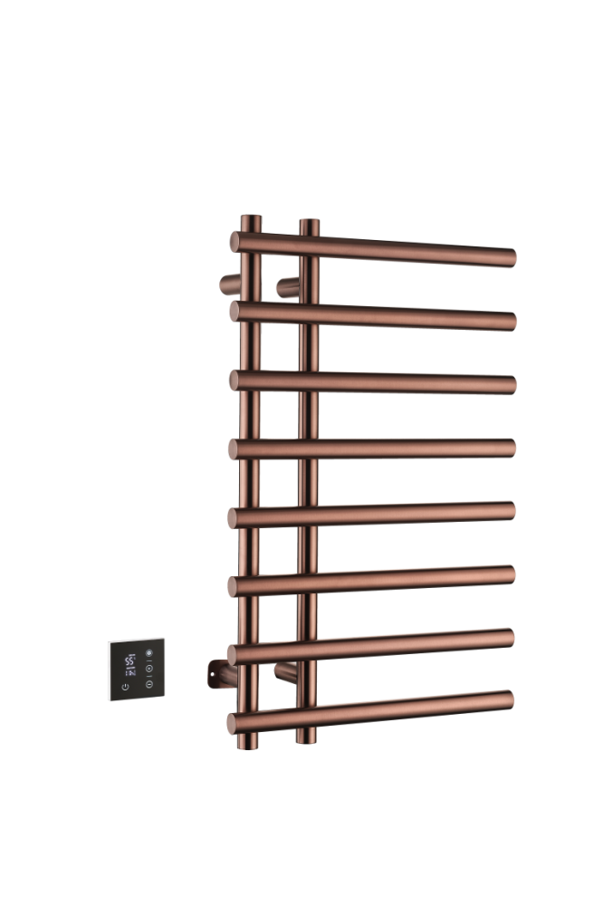 Полотенцесушитель электрический круглый сухой COPPER BRUSHED